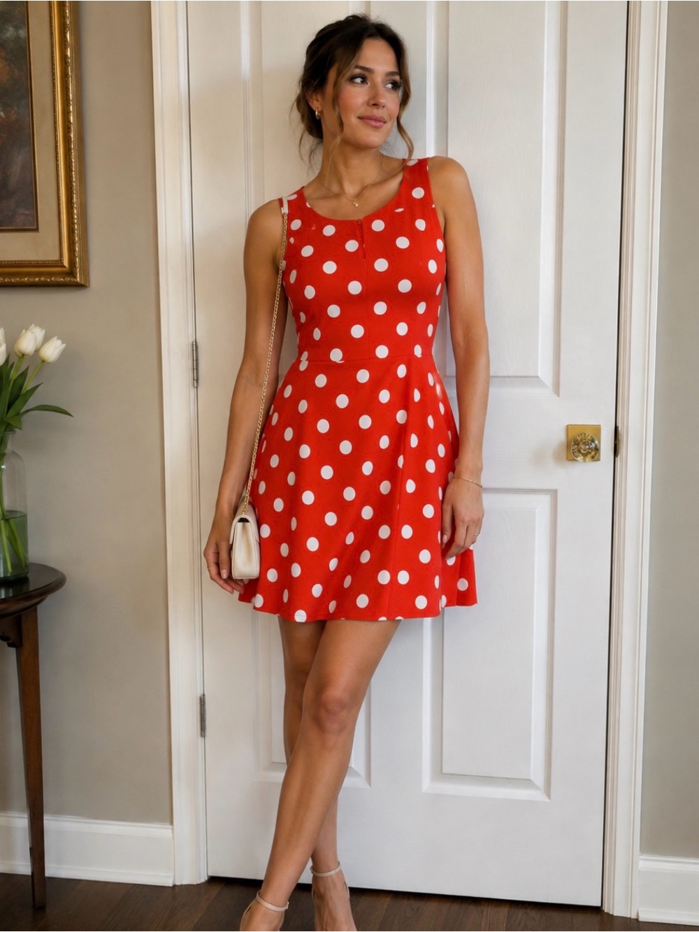 BNWT Anne Klein Sleeveless Polka Dot Dress Women’s Size 4